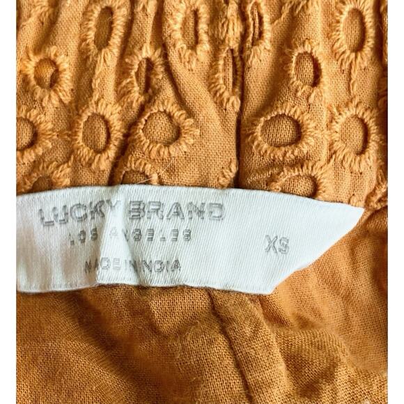 Lucky Brand Eyelet Blake Jumpsuit With Pockets Backless Orange Summer Size XS - Picture 8 of 8